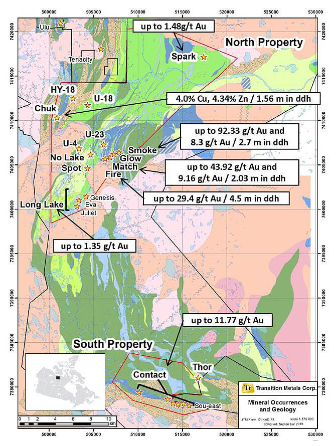 Figure 1 Geology and Showings of the CO 20 Property