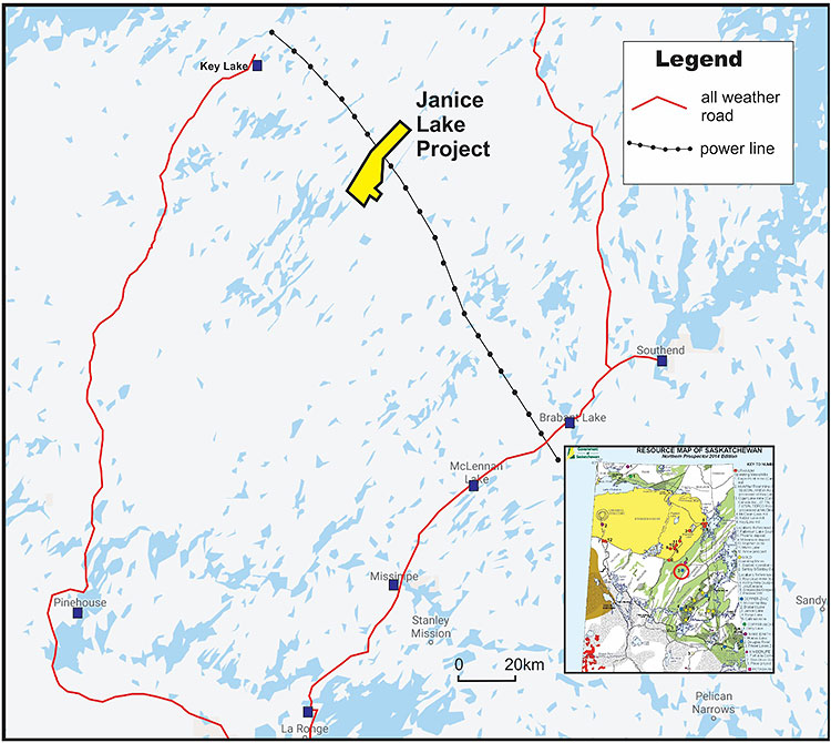 Figure 1: Janice Lake Copper Project, Location Map