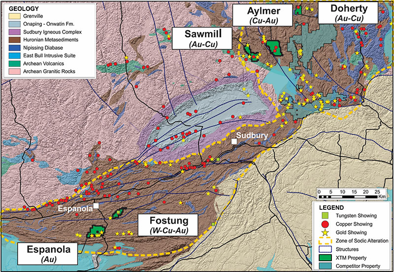 Figure 1: Sudbury Area Polymetallic Exploration Properties of Transition.