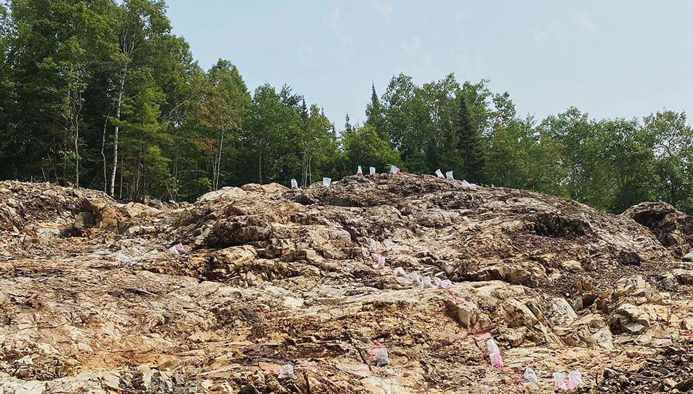 Figure 1: Photo of new trench at the Aylmer Property (looking northeast).  Area shown is approximately 30m by 30m