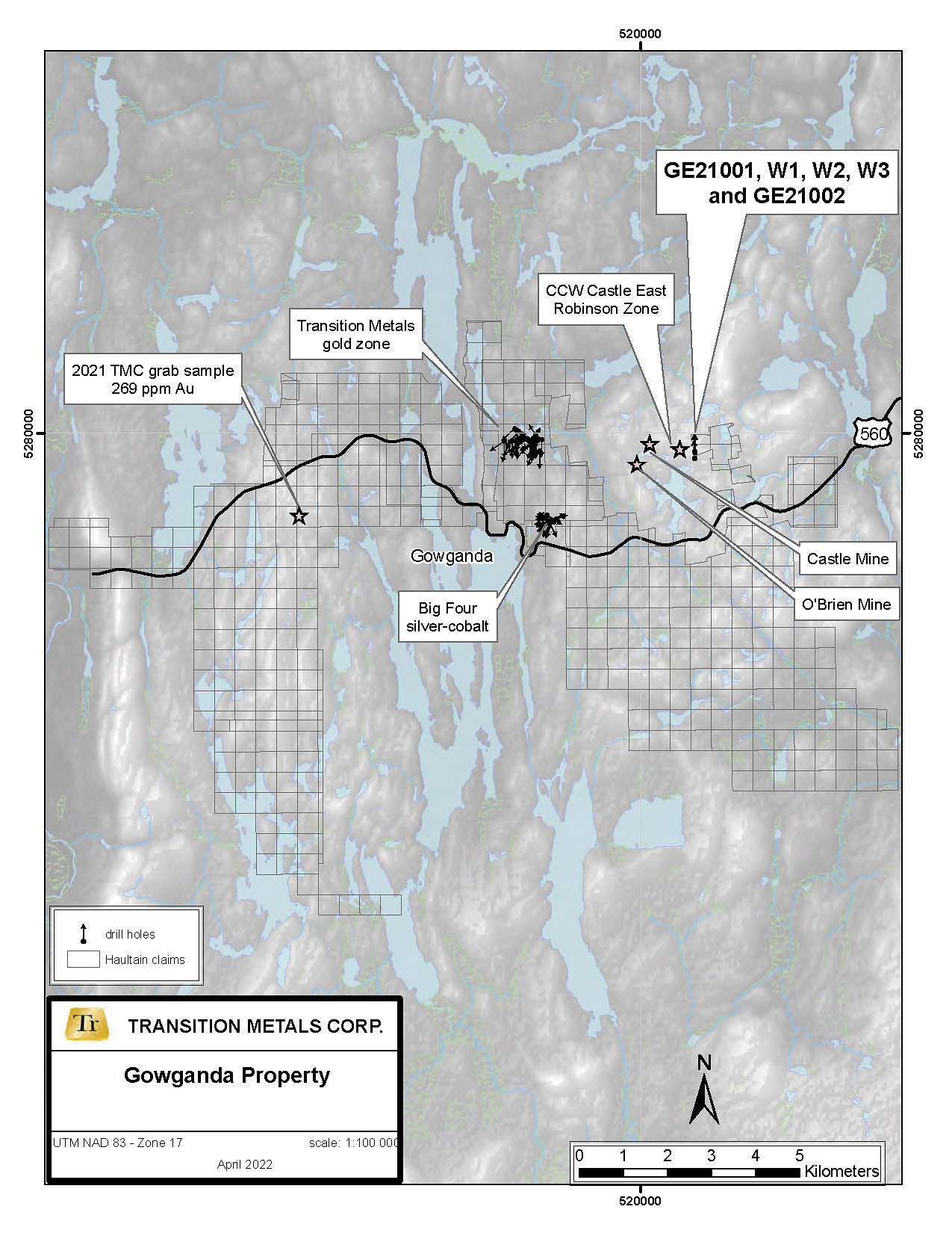 Figure 1 - Map Location of Gowganda Property